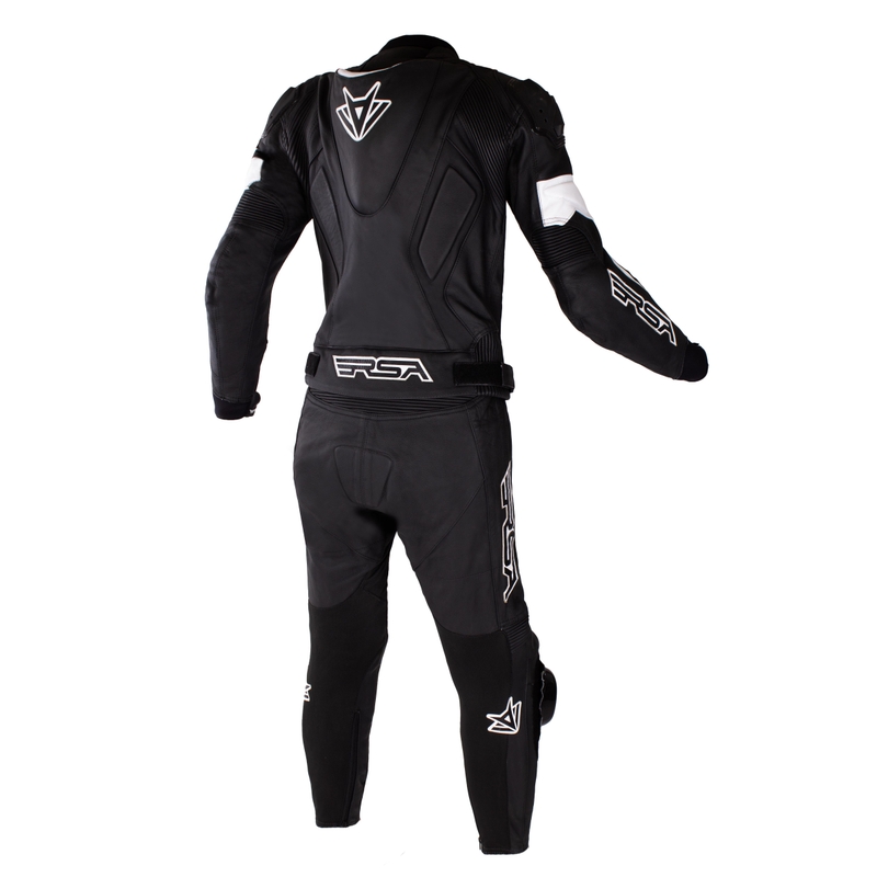 RSA GPX 2 kétrészes motoros bőrkombi fekete-fehér - II. minőség