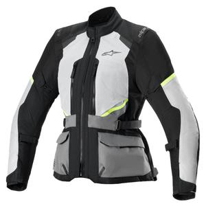 Alpinestars Stella Andes Air Drystar női motoros kabát világosszürke-sötétszürke-fekete-fluo sárga