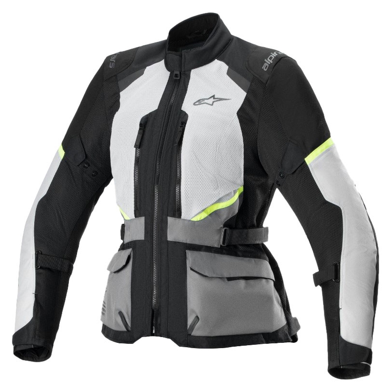 Alpinestars Stella Andes Air Drystar női motoros kabát világosszürke-sötétszürke-fekete-fluo sárga