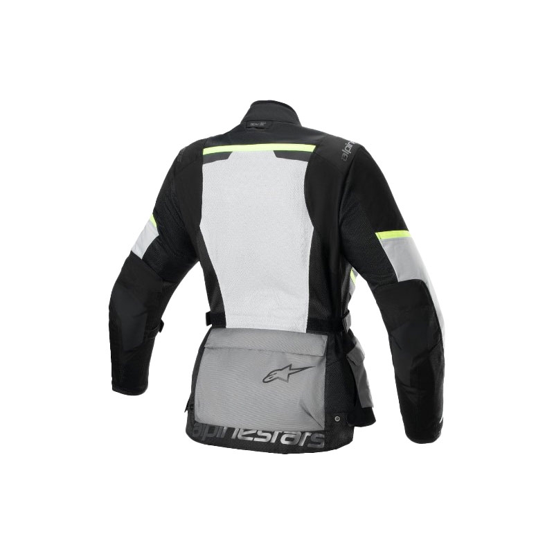 Alpinestars Stella Andes Air Drystar női motoros kabát világosszürke-sötétszürke-fekete-fluo sárga