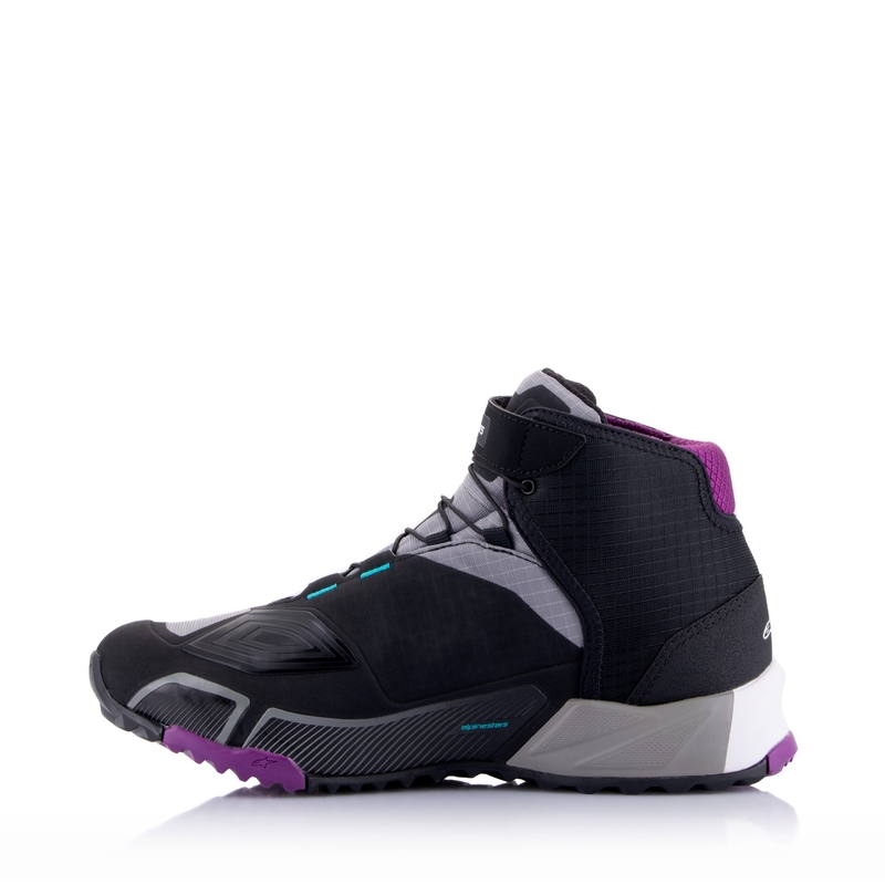Alpinestars Stella CR-X Drystar női motoros cipő fekete-szürke-lila-türkiz