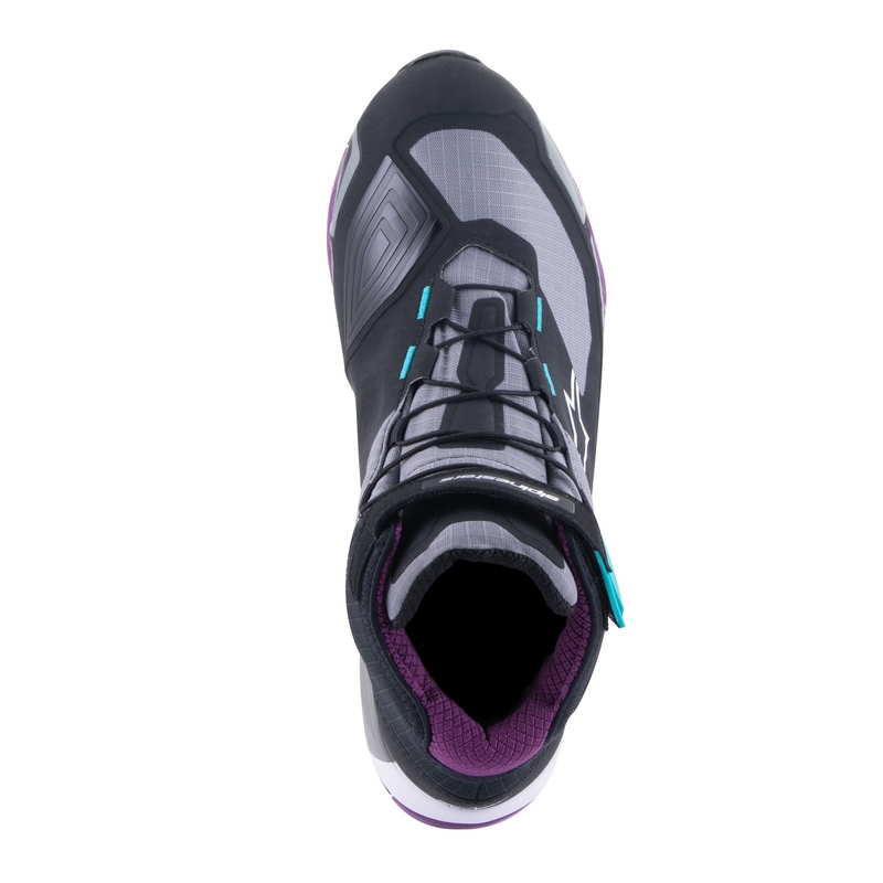 Alpinestars Stella CR-X Drystar női motoros cipő fekete-szürke-lila-türkiz