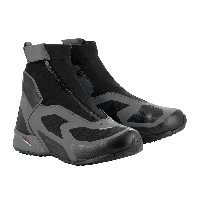 Alpinestars CR-8 Gore-Tex motorkerékpár csizma fekete-szürke-kék