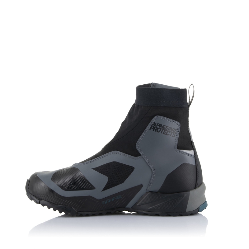 Alpinestars CR-8 Gore-Tex motorkerékpár csizma fekete-szürke-kék