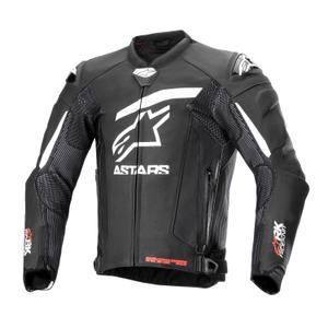 Alpinestars GP Plus R 4 Rideknit bőr motorkerékpár kabát fekete-fehér
