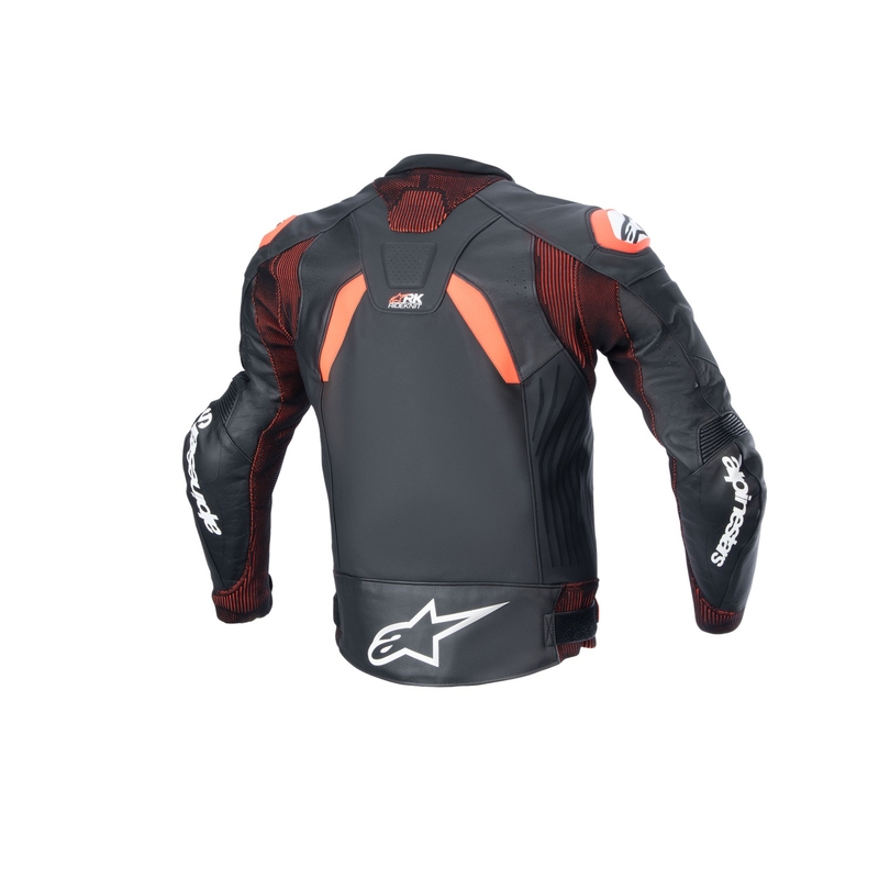 Alpinestars GP Plus R 4 Rideknit bőr motorkerékpár kabát fekete-fluo piros-fehér