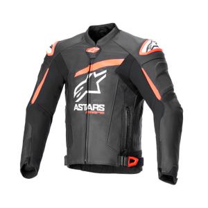Alpinestars GP plus R 4 Airflow bőr motorkerékpár kabát fekete-fluo piros-fehér