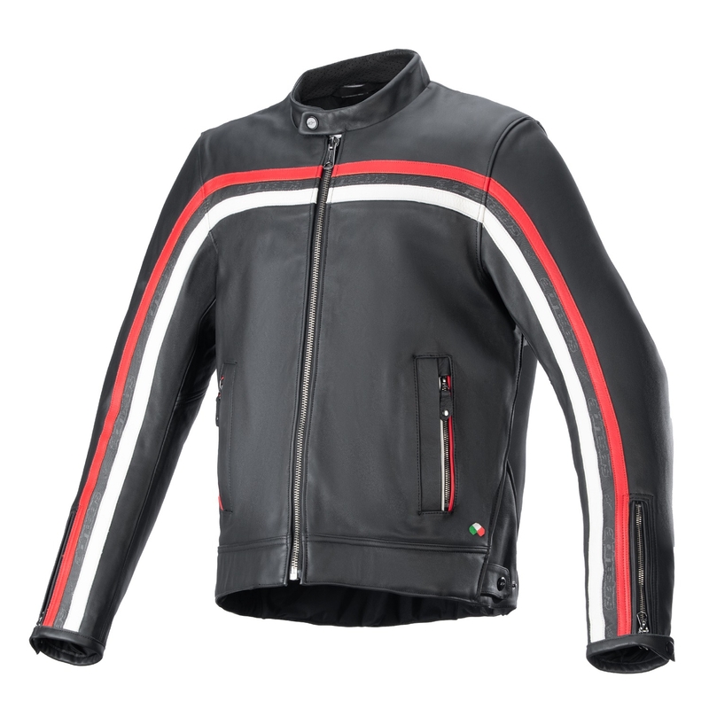 Alpinestars Dyno motoros bőrkabát fekete-piros-bézs