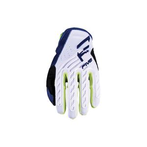 FIVE MXF3 EVO gyerek motokrossz kesztyű kék-fehér-fluo sárga