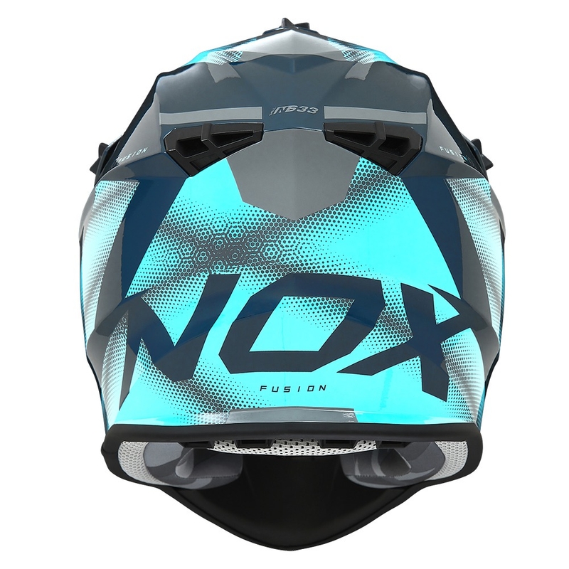 NOX N633 motokrossz bukósisak fluo kék-szürke