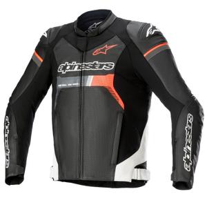 Alpinestars GP Force Airflow motoros bőrkabát fekete-fehér-fluo piros