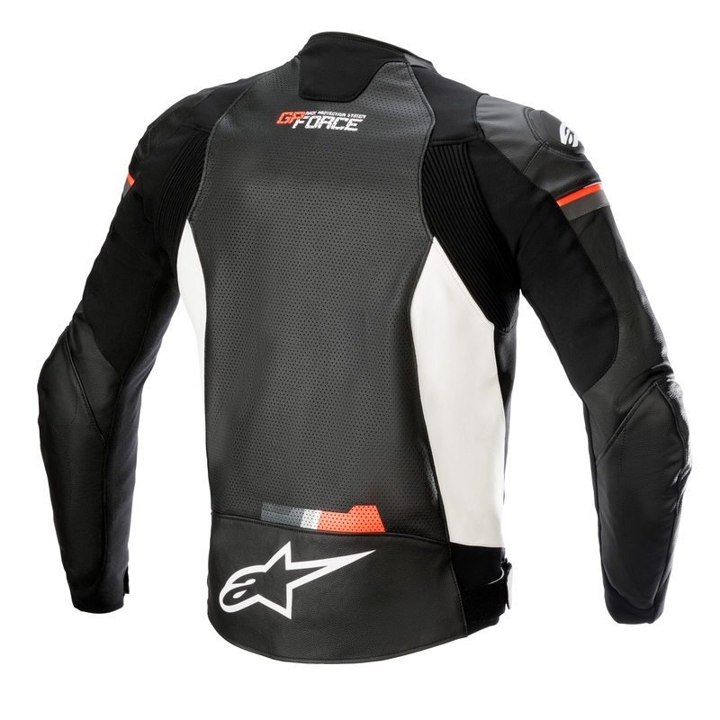 Alpinestars GP Force Airflow motoros bőrkabát fekete-fehér-fluo piros