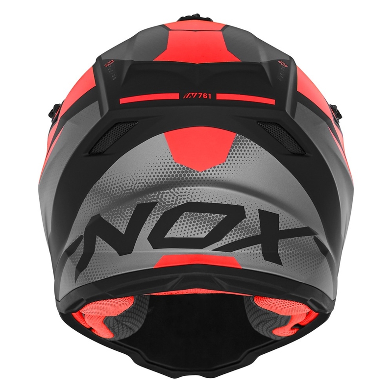 NOX N761 MX gyerek motokrossz bukósisak fluo piros-fekete-szürke