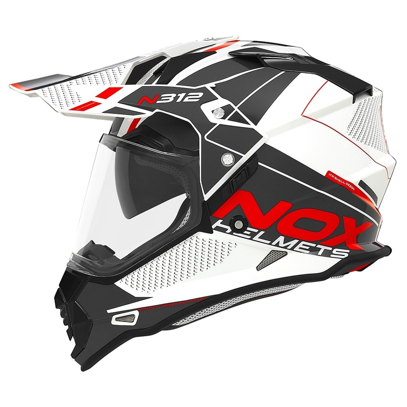 NOX N312 Drone enduro bukósisak fehér-fekete-piros