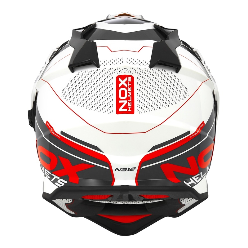 NOX N312 Drone enduro bukósisak fehér-fekete-piros