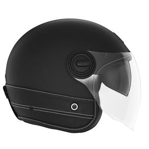 NOX PREMIUM Heritage nyitott motoros bukósisak fekete-bőr