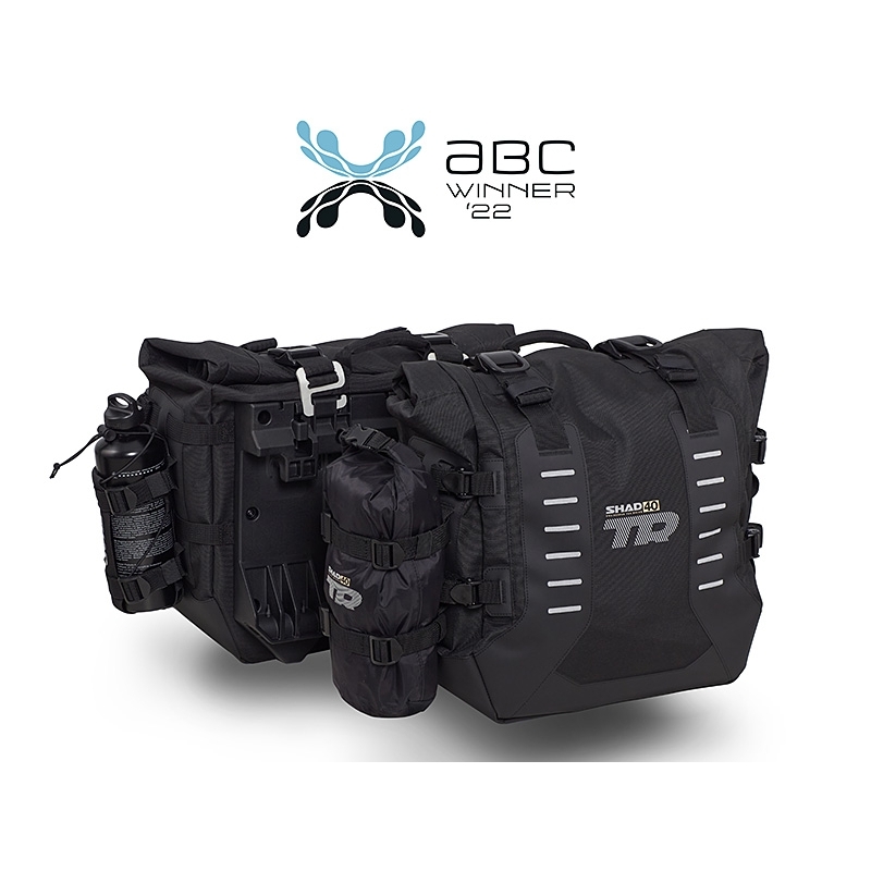 Complete set of SHAD TERRA TR40 adventure saddlebags and SHAD TERRA aluminium 55L topcase, including mounting kit SHAD CF Moto 800MT