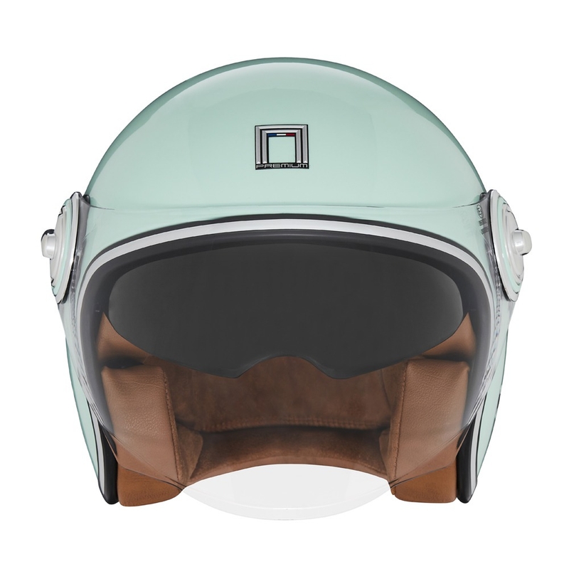 NOX PREMIUM Heritage nyitott motoros bukósisak pasztel zöld