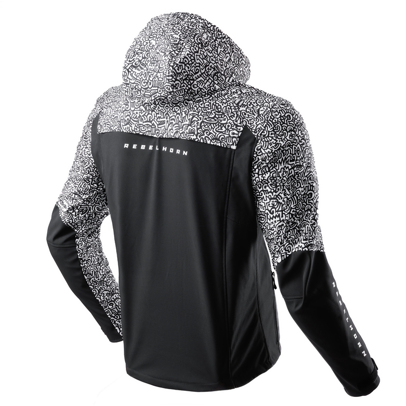 Rebelhorn Slash Noriaki softshell motoros kabát fekete-fehér