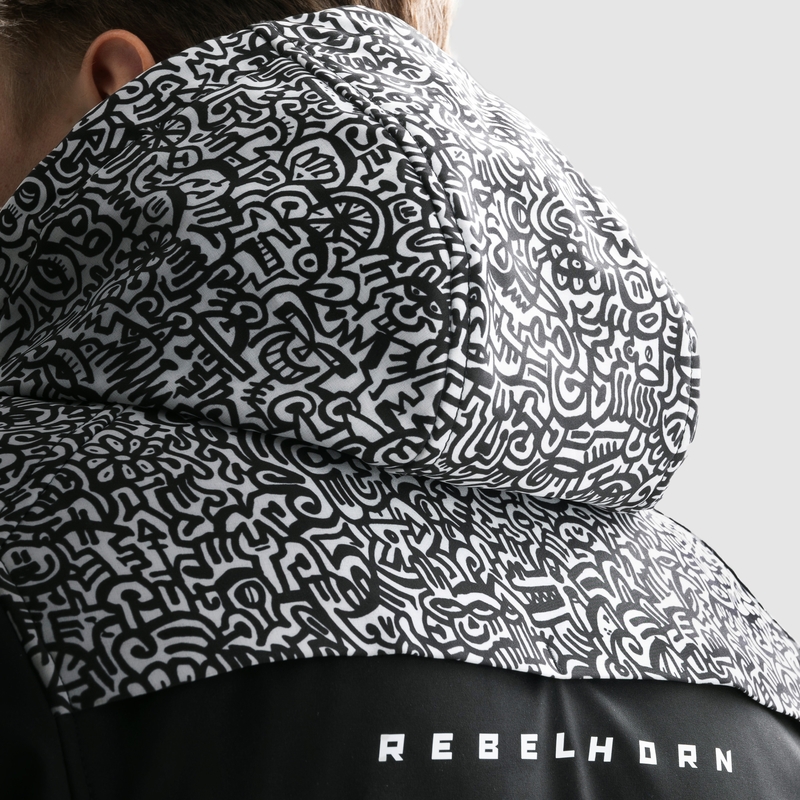 Rebelhorn Slash Noriaki softshell motoros kabát fekete-fehér
