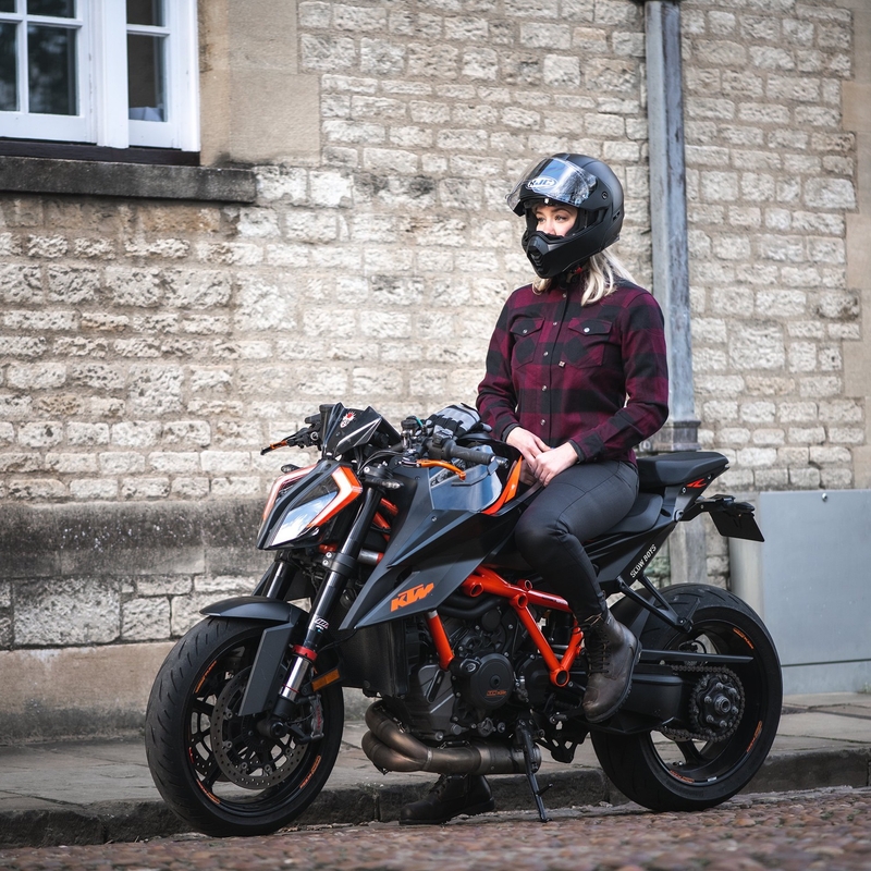 Oxford Kickback 2.0 női motoros ing piros-fekete