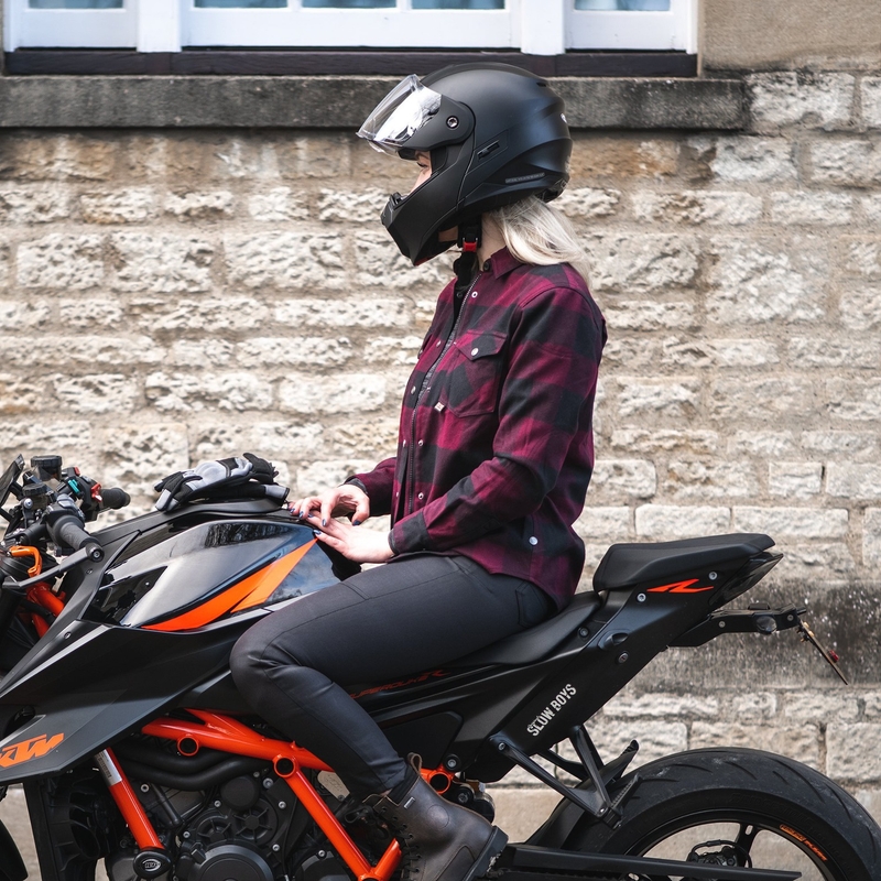 Oxford Kickback 2.0 női motoros ing piros-fekete
