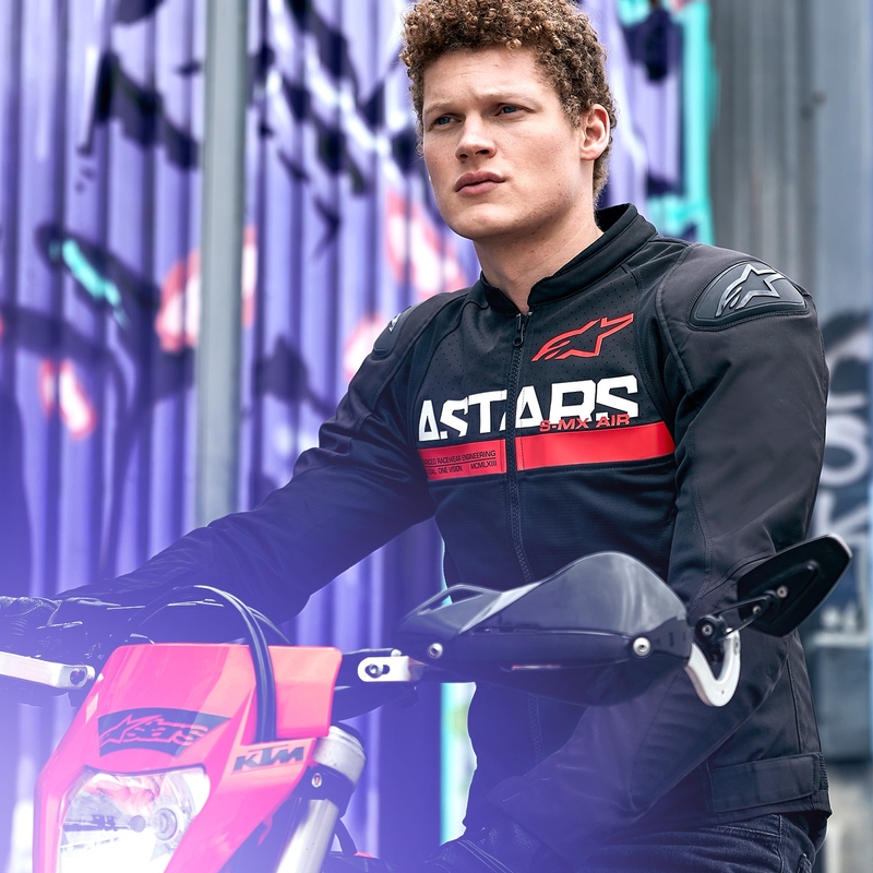 Alpinestars SMX Air motoros kabát fekete-fluo piros