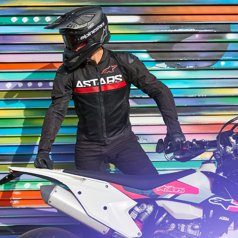Alpinestars SMX Air motoros kabát fekete-fluo piros