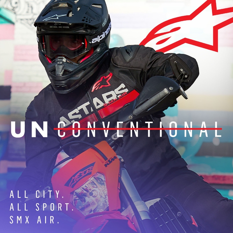 Alpinestars SMX Air motoros kabát fekete-fluo piros