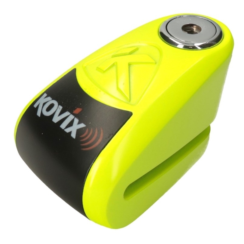 Tárcsafék zár riasztóval KOVIX KAZ10 fluo sárga