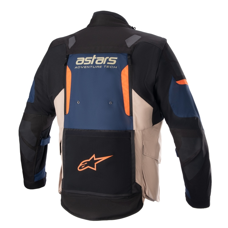 Alpinestars Halo Drystar motoros kabát sötétkék-khaki-narancssárga-fekete
