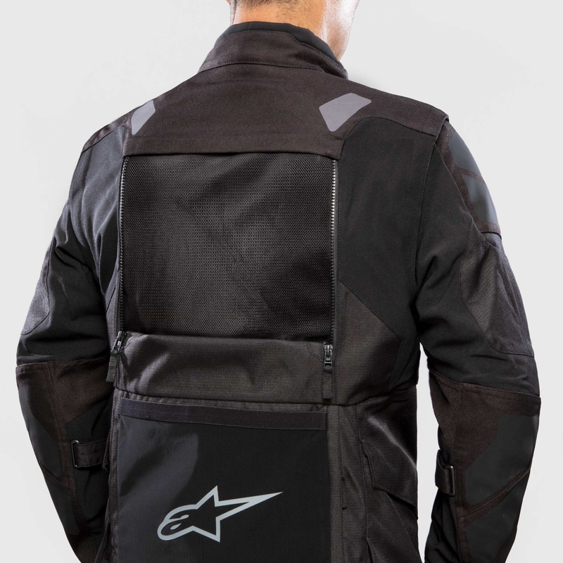 Alpinestars Halo Drystar motoros kabát sötétkék-khaki-narancssárga-fekete