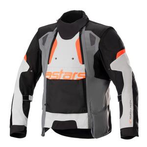 Alpinestars Halo Drystar motoros kabát világosszürke-sötétszürke-fekete-fluo piros