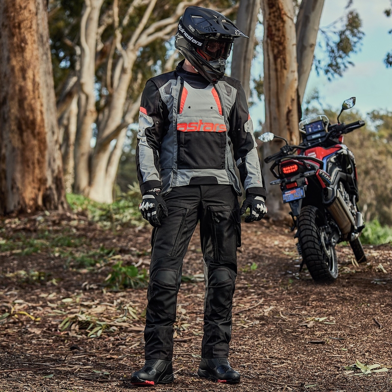 Alpinestars Halo Drystar motoros kabát világosszürke-sötétszürke-fekete-fluo piros