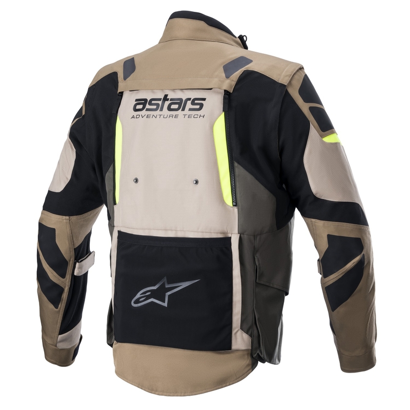 Alpinestars Halo Drystar motoros kabát khaki-bézs-fluo sárga