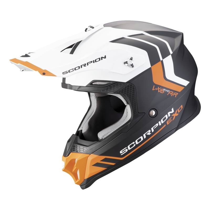 Scorpion VX-16 EVO AIR Fusion motokrossz bukósisak matt fekete-narancssárga kiárusítás