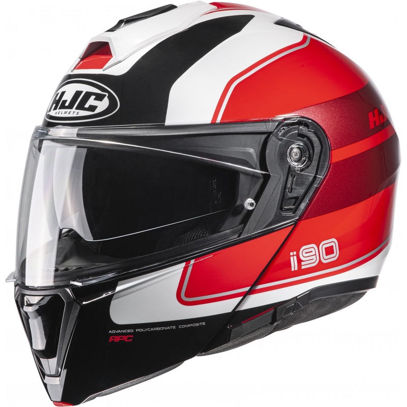 HJC i90 Wasco MC1 felnyitható motoros bukósisak piros-fekete