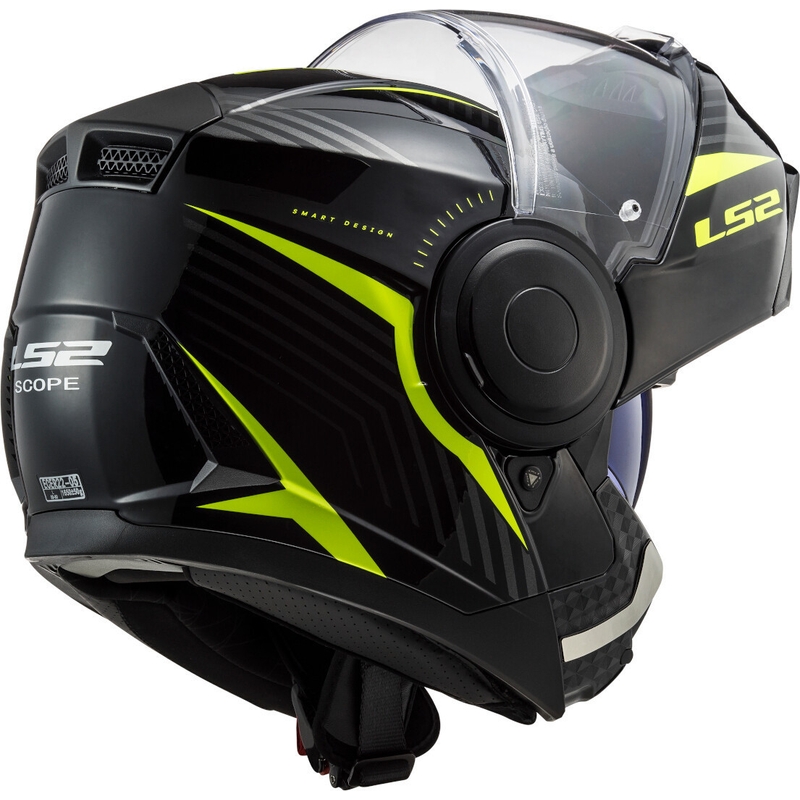 LS2 FF902 Scope Skid felnyitható motoros bukósisak fekete-fluo sárga - II. minőség