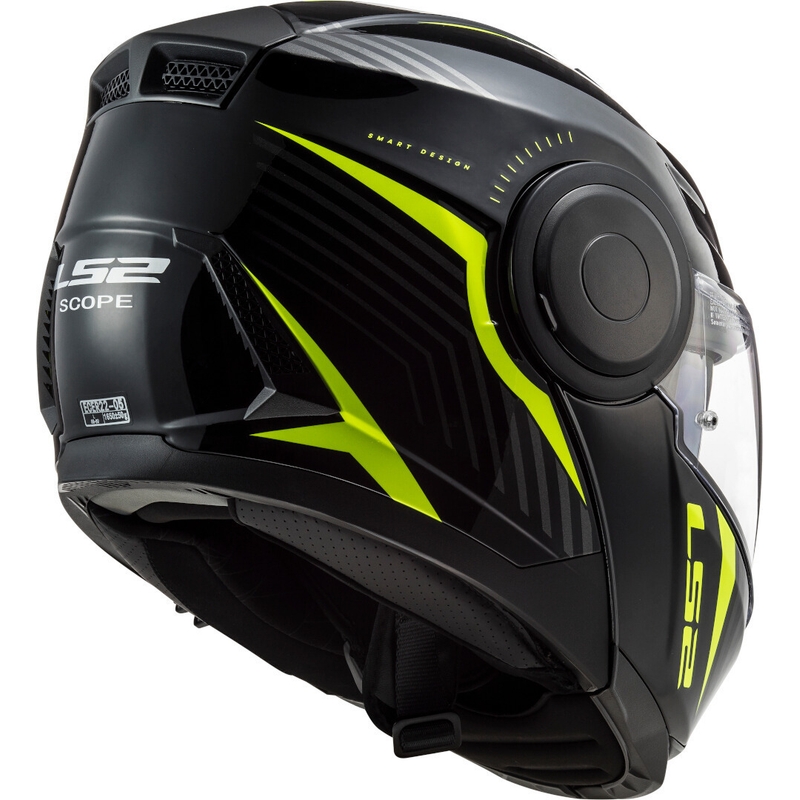 LS2 FF902 Scope Skid felnyitható motoros bukósisak fekete-fluo sárga - II. minőség