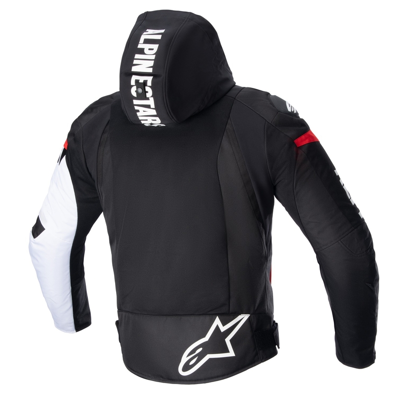 Alpinestars Zaca Air Waterproof motoros kabát fekete-fehér-fluo piros