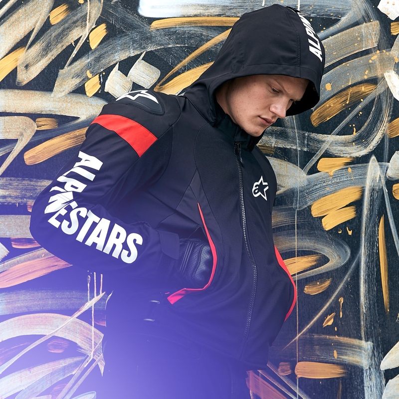Alpinestars Zaca Air Waterproof motoros kabát fekete-fehér-fluo piros
