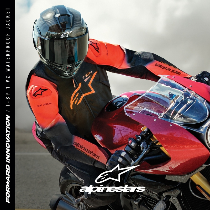 Alpinestars T-SP 1 2 Waterproof motoros kabát fekete-fluo piros