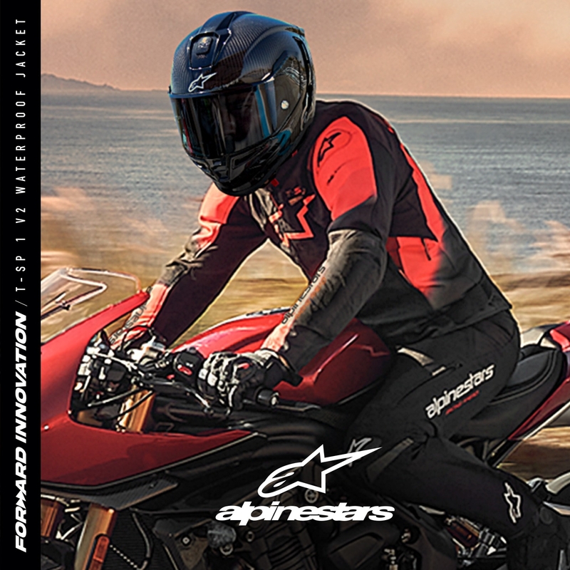 Alpinestars T-SP 1 2 Waterproof motoros kabát fekete-fluo piros