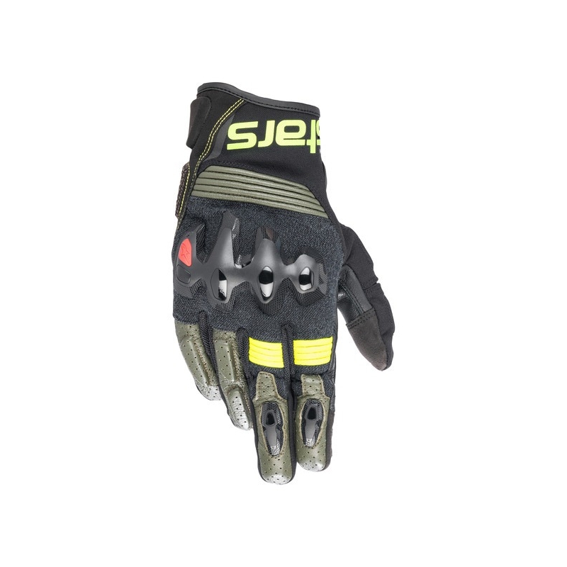 Alpinestars Halo motorkerékpár kesztyű fekete-zöld-fluo sárga