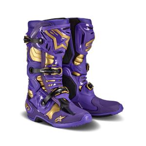 Alpinestars Tech 10 limitált kiadás Champ motoros csizma lila-arany