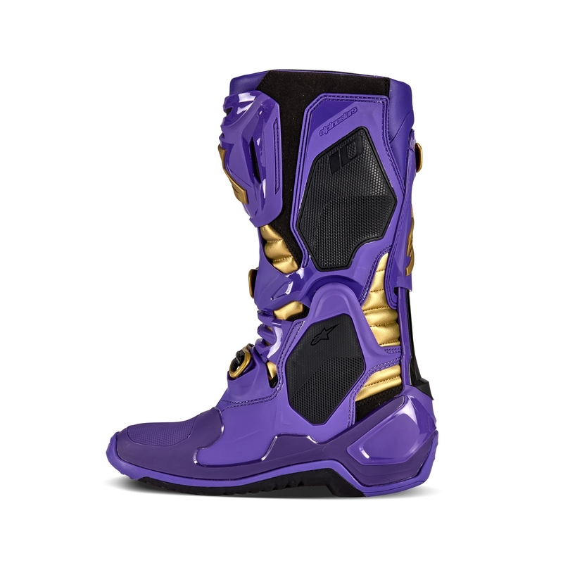 Alpinestars Tech 10 limitált kiadás Champ motoros csizma lila-arany