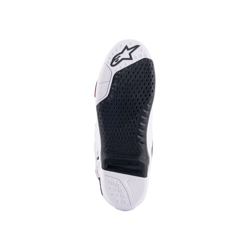 Alpinestars Tech 10 Supervented perforált motoros csizma fehér-piros-fekete