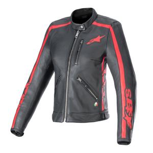 Alpinestars Stella Dyno női bőr motoros dzseki fekete-piros