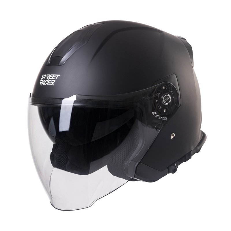 Nyitott motoros sisak Street Racer SR 01 MotoZem Performance fekete - II. minőség