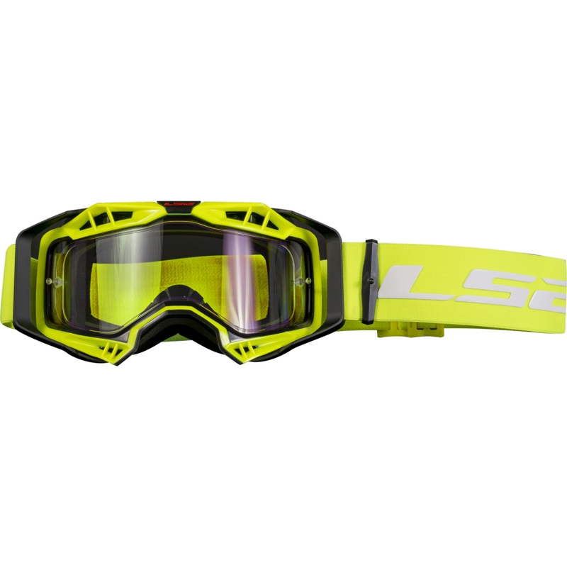 LS2 Aura Enduro motocross szemüveg fekete-sárga átlátszó plexi